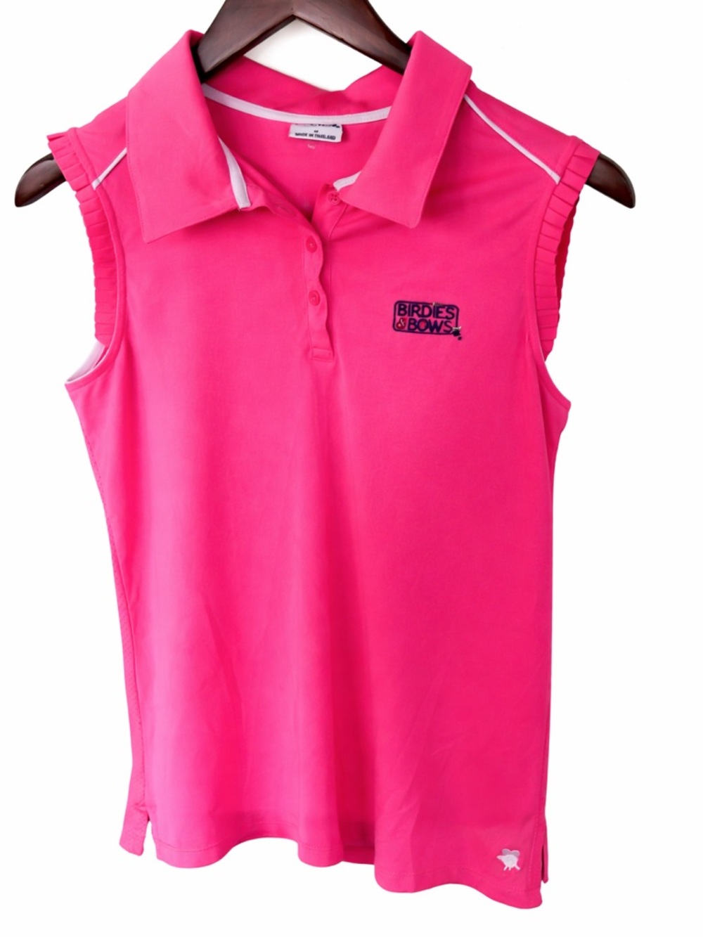 Birdies & Bows Women’s Pink Golf Polo Ruffled sleeves